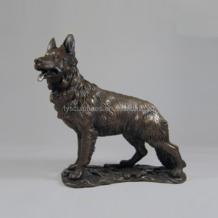 Outdoor garden decoration bronze german shepherd dog sculpture