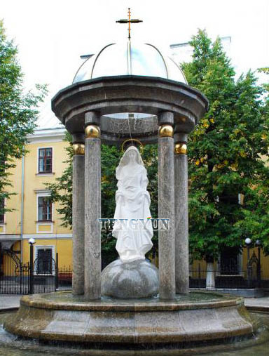 Outdoor decorative religious Christian fountain Mother Virgin Mary marble fountain