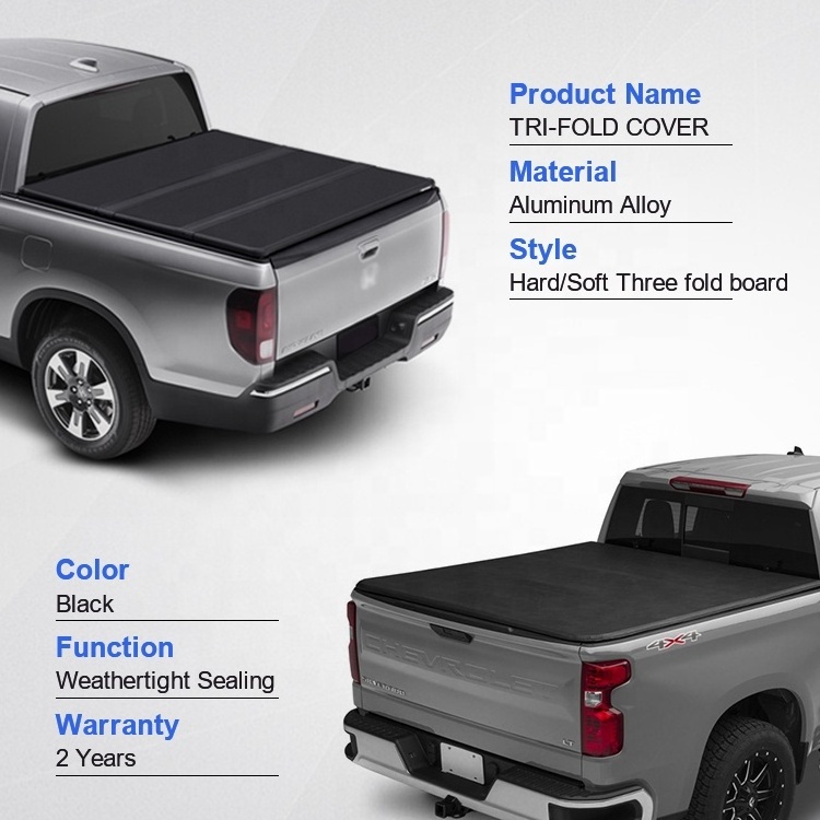 Custom Lock Truck Pickup Bed Tri-fold Hard Folding Tonneau Covers for Different Models