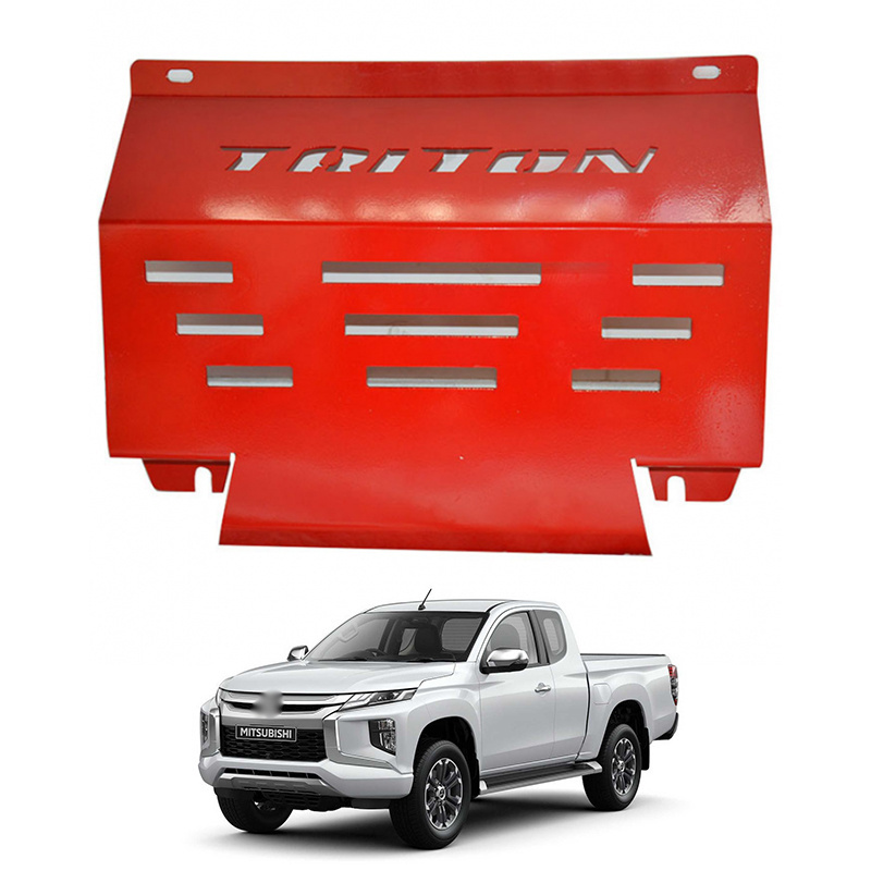 Pickup Truck 4x4 Accessories Red Bash Plate Cover Engine Guard Skid Plates for Mitsubishi Triton 2015-2021