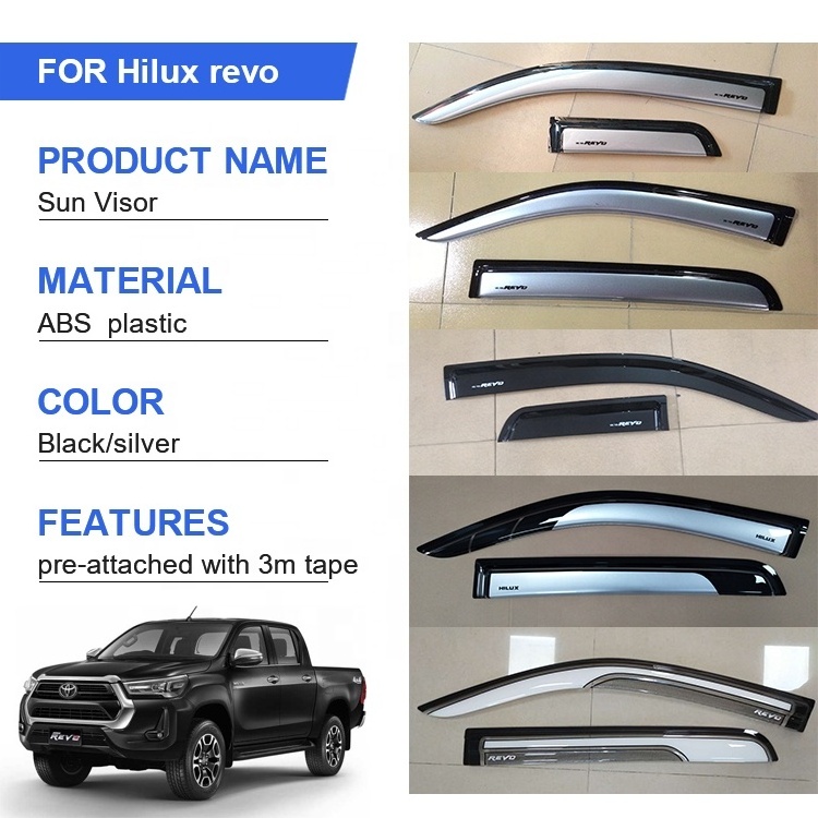 Factory Top Quality Car Accessories Door Sun Visor Side Window Deflectors Rain Window Visor for Toyota Hilux