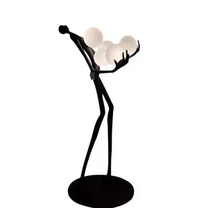 Hotel Living Room Designer Modern Minimalist Art Decoration Standing Led Floor Lamp Corner Resin Sculpture Floor Light