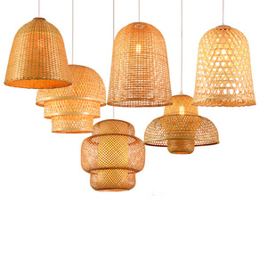 Rattan Global Lamp Shade Light Shade Ceiling Pendant Handwoven Rattan Pendant Light Vintage Kitchen Rattan Pendant Lamp