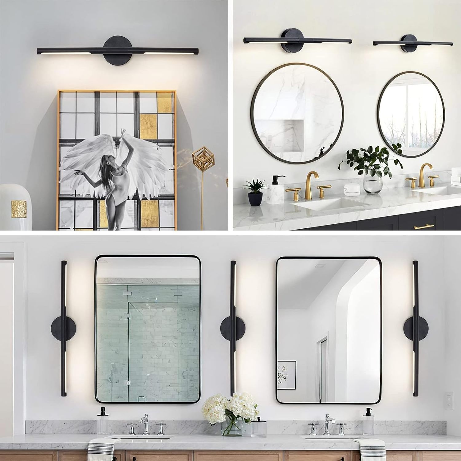 Bathroom Fixtures Modern Chrome  Wall Lamp Mounted Bathroom Mirror Wall Mounted Bathroom Vanity Lighted Mirror