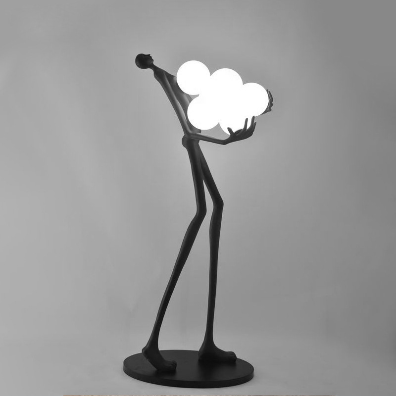 Hotel Living Room Designer Modern Minimalist Art Decoration Standing Led Floor Lamp Corner Resin Sculpture Floor Light