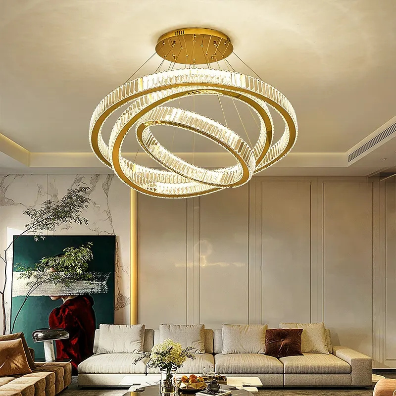 Nordic Light Luxury Simple Modern Designer Decorate Crystal LED Chandelier For Hotel Living Room