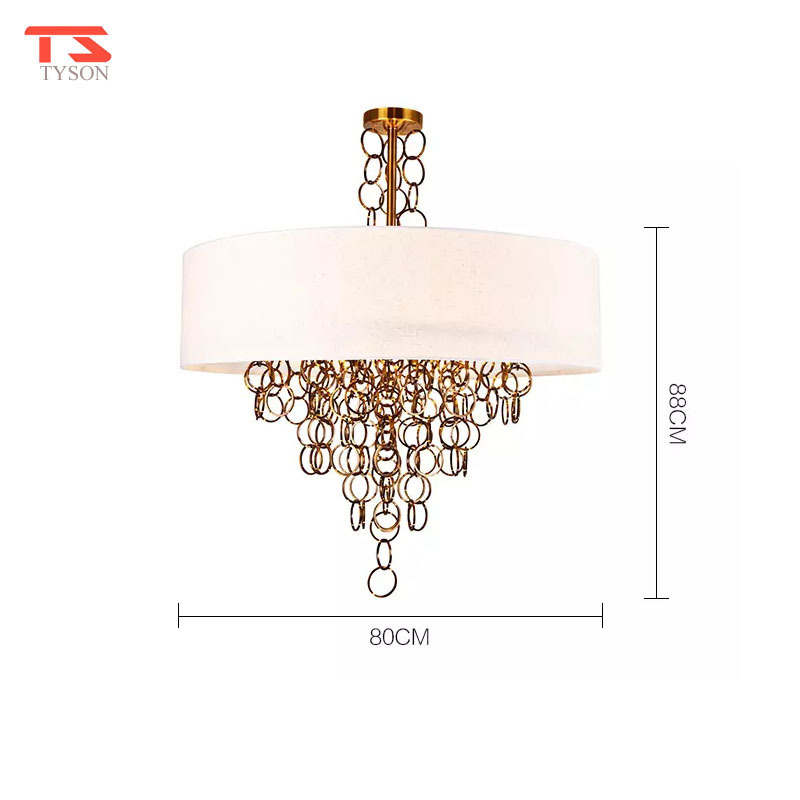 TYSON Lighting Arabic Large Industri Modern Art Decorative Gold Brass Chain Antique Iron Chandelier