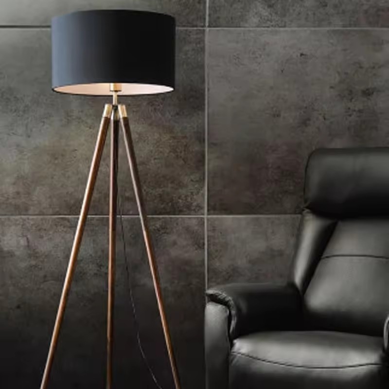 Creative Sofa Decorative Floor Lamp Standing Light Tripod Floor Lamps Wooden Tripod Floor Lamp Antique