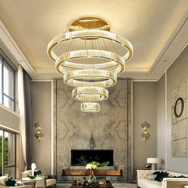 Nordic Light Luxury Simple Modern Designer Decorate Crystal LED Chandelier For Hotel Living Room