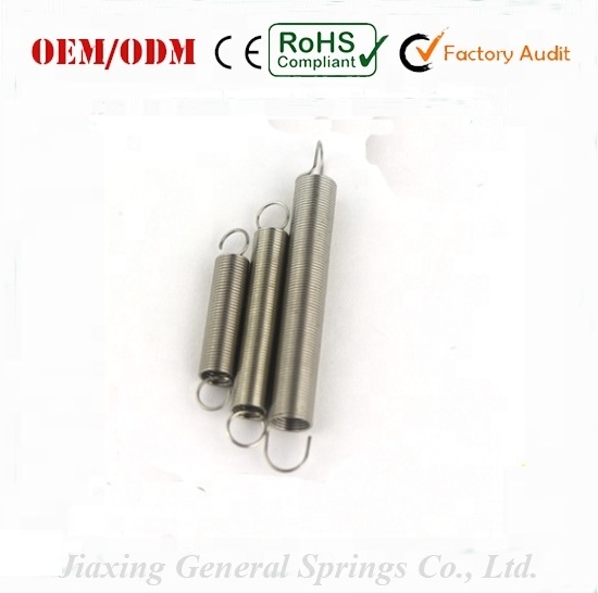 Custom high precision stainless steel extension spring with hook