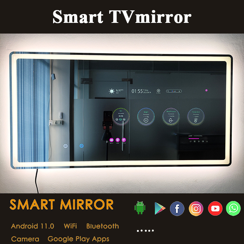 smart bathroom mirror wifi infrared heat mirror led for bathroom smart magic mirror