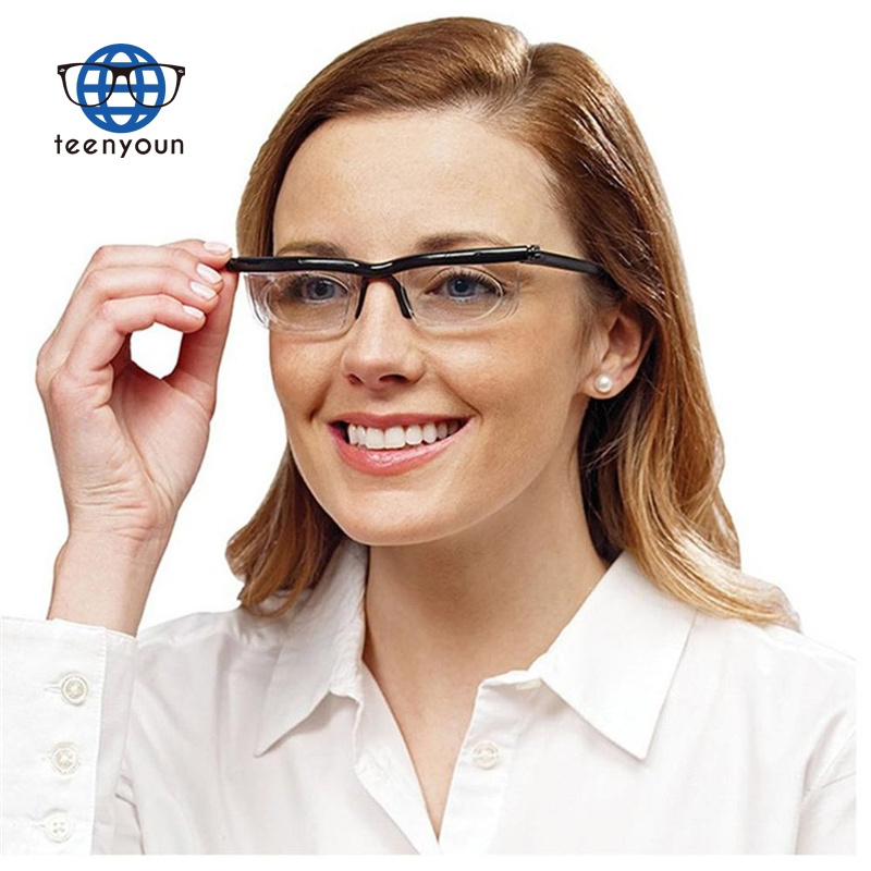 Teenyoun Adjustable Vision Focus Reading Glasses Myopia Eye Glasses -6D To +3D Variable Lens Binocular Magnifying Porta Oculos