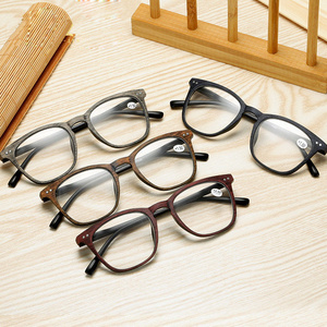 Round Retro Wood Grain Color Glasses Myopia Frame PC Decoration Vintage Optical Glasses Frame For Men and Women Reading glasses