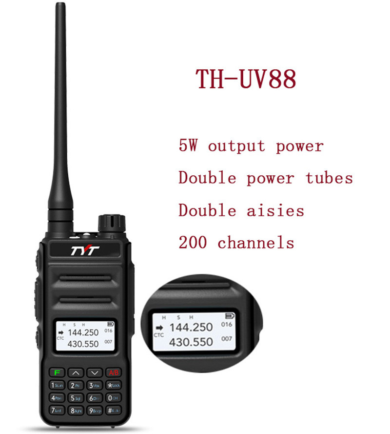 Dual band TYT hot sale TH-UV88 ham radio 5W FM radio with DTMF and scrambler function