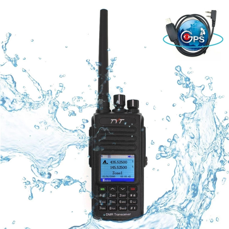 TYT MD-UV390 portable walkie talkie DMR radio 5w IP67 transceiver with GPS