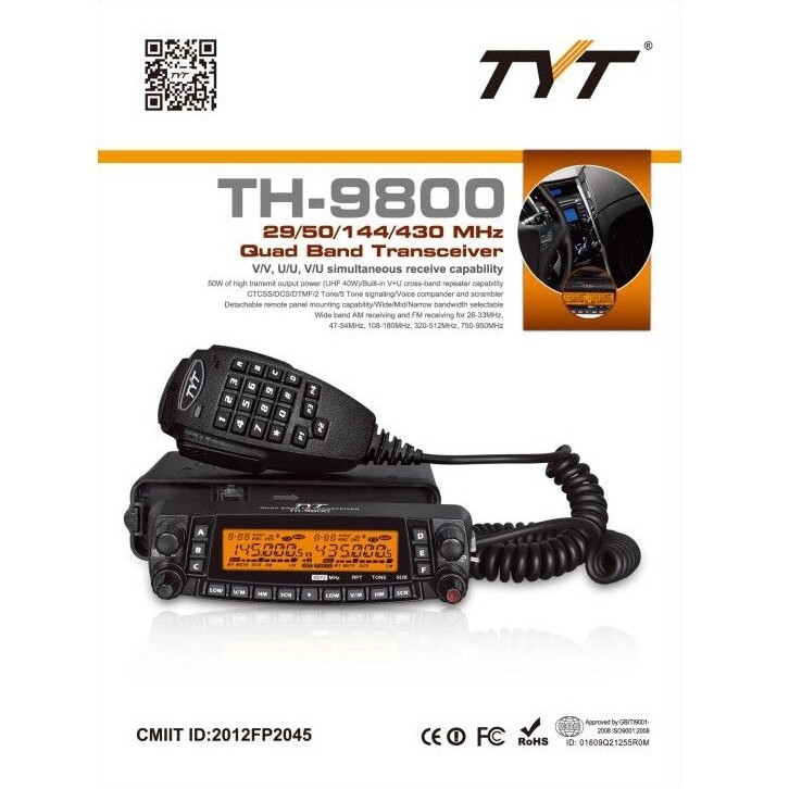 radio walkie talkie car walkie talkie long range TYT Base radio TH-9800 4 band  walkie talkie 100km