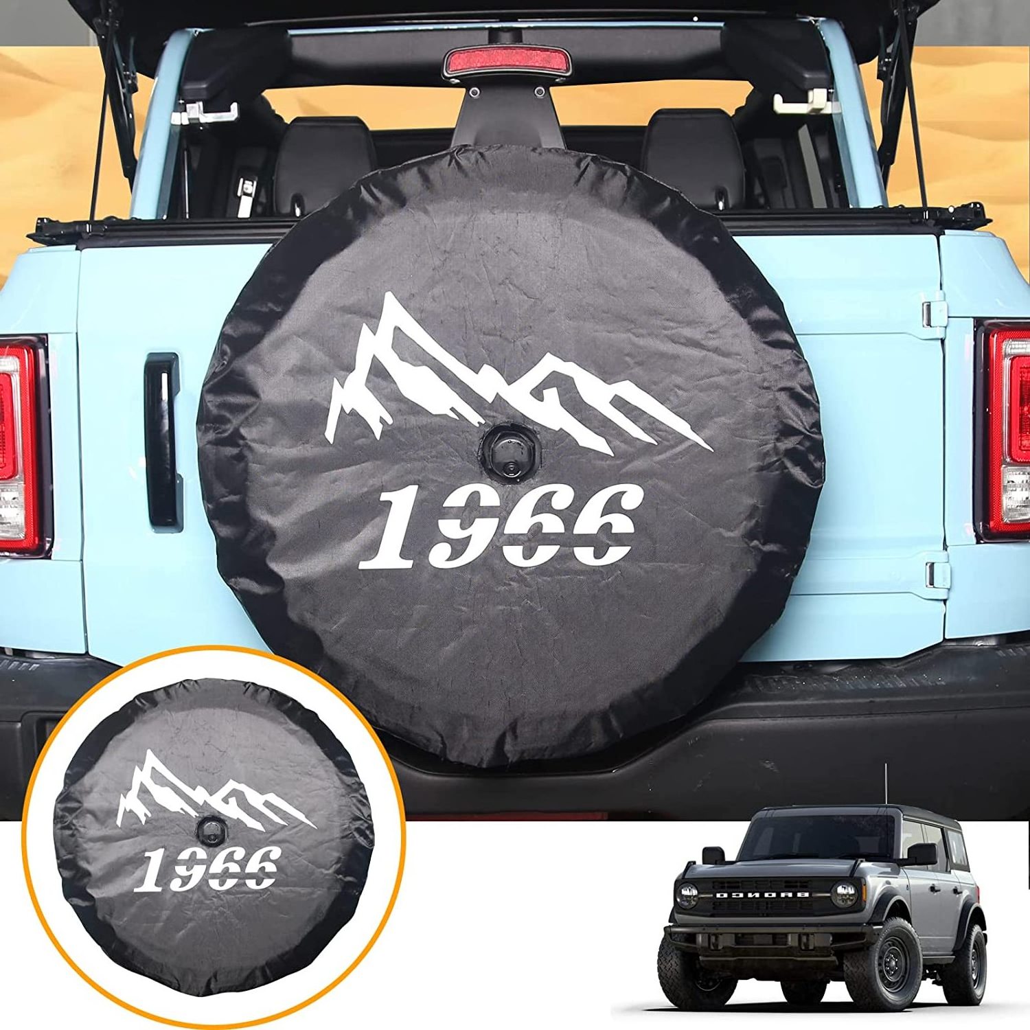 Oxford cloth 32 inches 1966 Spare wheel Tire Cover Storage Bag Protector for Ford Bronco 2021+