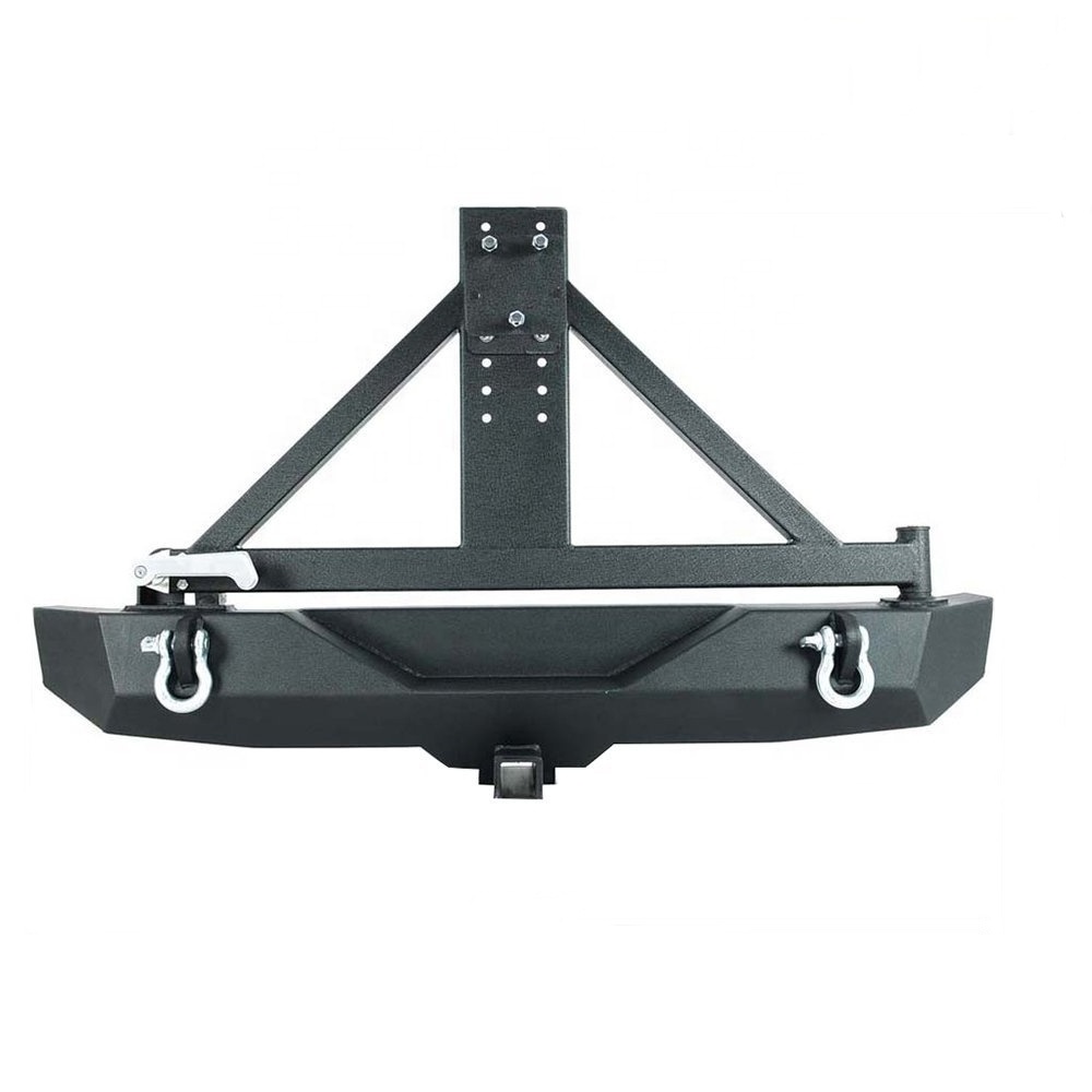 Steel Black Rear Bumper with Tire Carrier for Jeep Wrangler JK