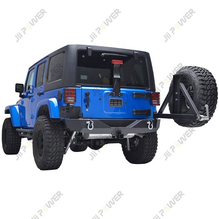 Steel Black Rear Bumper with Tire Carrier for Jeep Wrangler JK