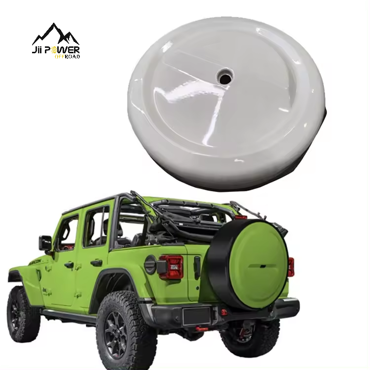 32'' Anti-Aging ABS white Glossy Black Spare Tire Cover with logo for Jeep Wrangler JL