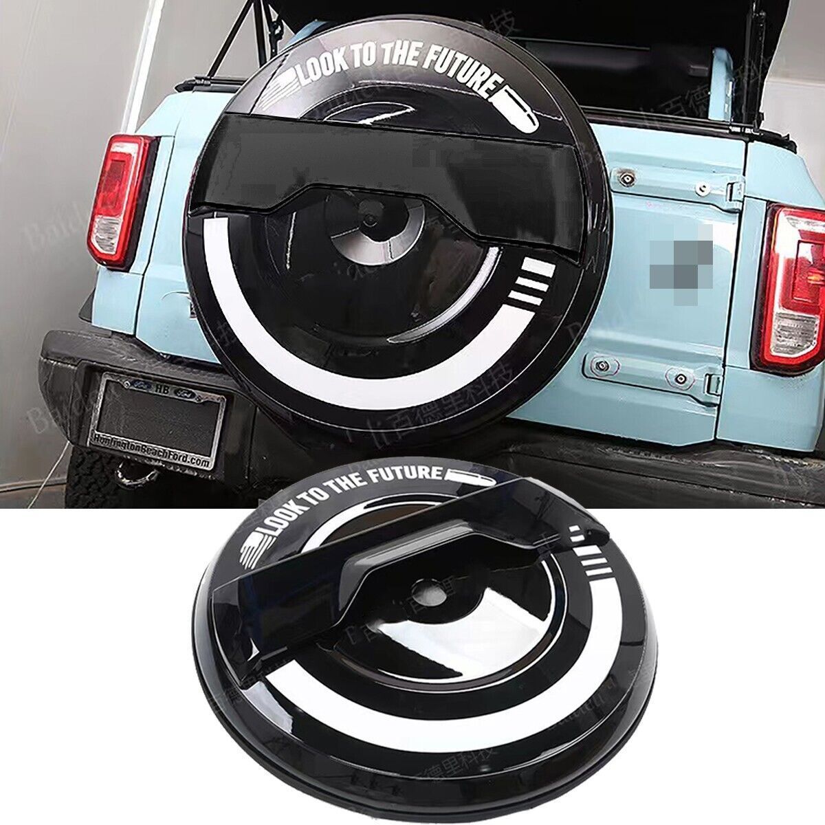 ABS Spare Wheel Cover 32 inches Spare Tire Back Wheel Protector Cover Storage for Ford Bronco 2021+