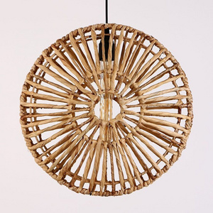 Water Hyacinth Round Pendant Lights Handmade Lighting Ceiling Decor Lampshade