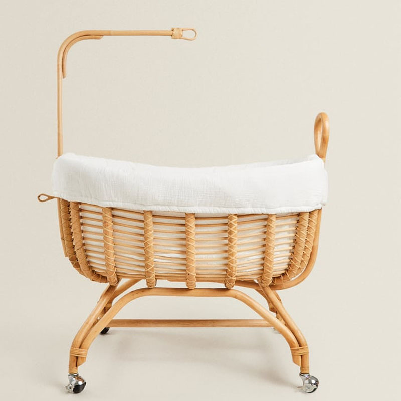 Hot Sale Rattan Cot For Doll Bassinet, Mini Beige Rattan Bed for Dolls Best Price Wholesale Vietnam Supplier