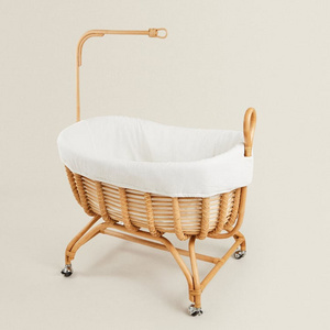 Hot Sale Rattan Cot For Doll Bassinet, Mini Beige Rattan Bed for Dolls Best Price Wholesale Vietnam Supplier