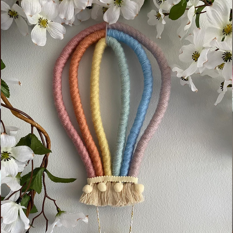 Hot Sale Macrame The Hot Air Balloon Bow Wall Decor, Boho Nursery Baby Room Vietnam Supplier