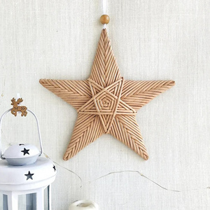 Hot Selling Christmas star Wall decor boho nursery Wicker wall art decoration for Living Room Decor Vietnam Supplier