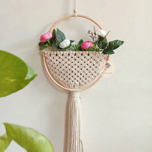 Hot Sale Macrame Wall Hanging Basket for Dried Flower, Hanging Plant, Boho Wall Decor Wholesale in Vietnam