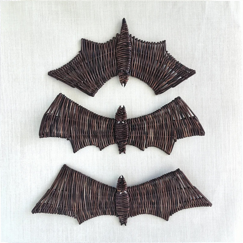 Hot Selling Halloween bats wicker wall decor Hanging scary bats Wicker wall art for home decor Room Decor Vietnam Supplier