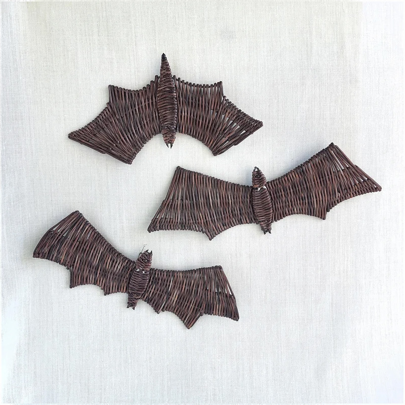 Hot Selling Halloween bats wicker wall decor Hanging scary bats Wicker wall art for home decor Room Decor Vietnam Supplier