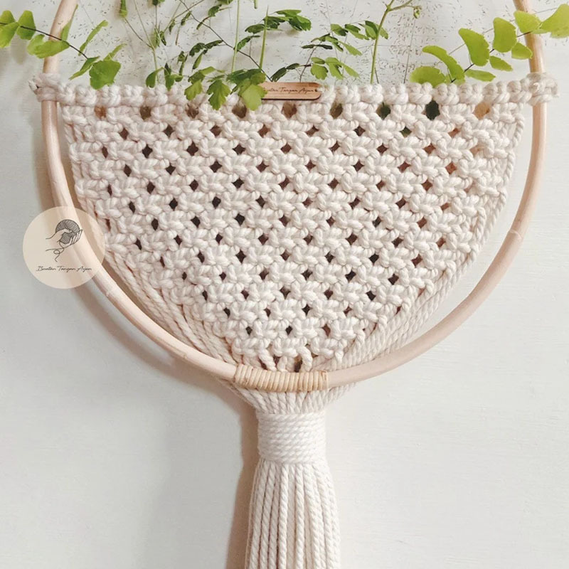 Hot Sale Macrame Wall Hanging Basket for Dried Flower, Hanging Plant, Boho Wall Decor Wholesale in Vietnam