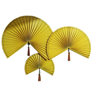 Hot Selling Large bamboo fan decoration pendant wall decoration Southeast Asian folding fan wall decor