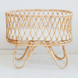 High Quality rattan cot Kid's Bassinet, Crib For Baby Wicker Nursing Furniture Wholesale Vietnam Supplier