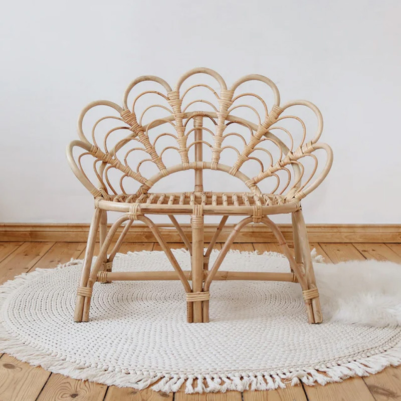 Hot Sale Wicker Rattan long bench Kids Furniture Retro Boho Child sofa Vietnam Manufacturer Cheap Wholesale