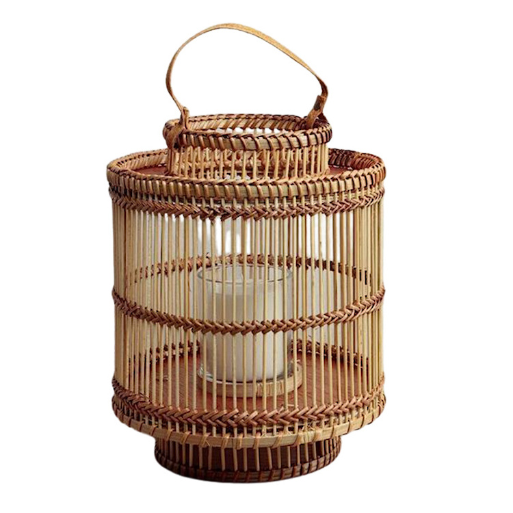 Best Price Natural Bamboo Lantern Grass Candle Holder Simple stylish Candle Jar Cheap in Bulk Vietnam Supplier