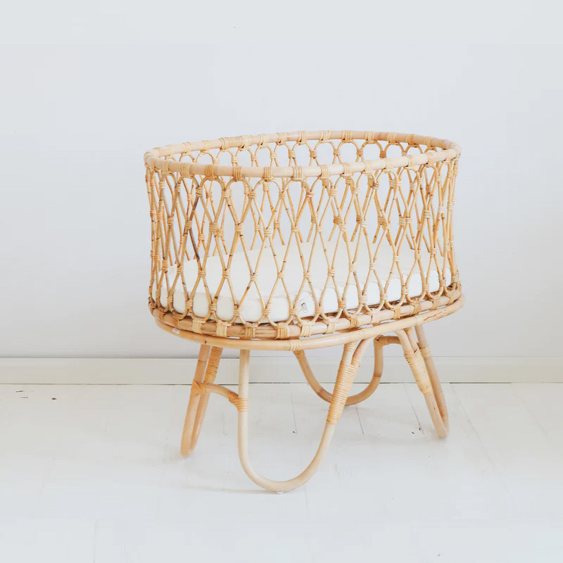 High Quality rattan cot Kid's Bassinet, Crib For Baby Wicker Nursing Furniture Wholesale Vietnam Supplier