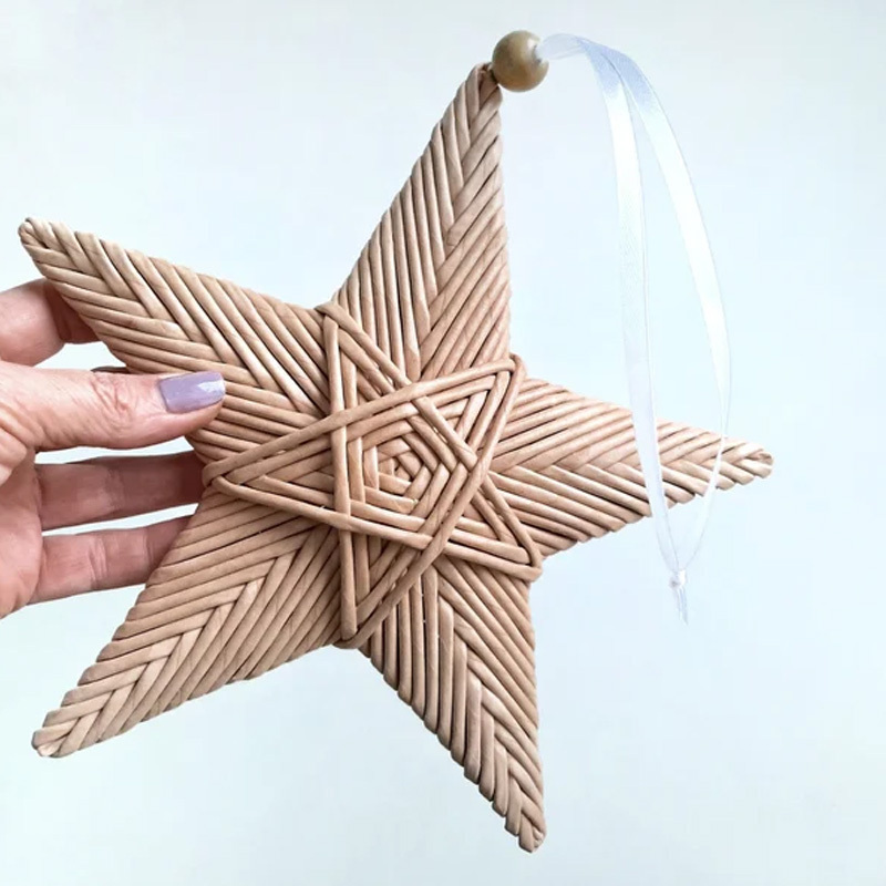 Hot Selling Christmas star Wall decor boho nursery Wicker wall art decoration for Living Room Decor Vietnam Supplier