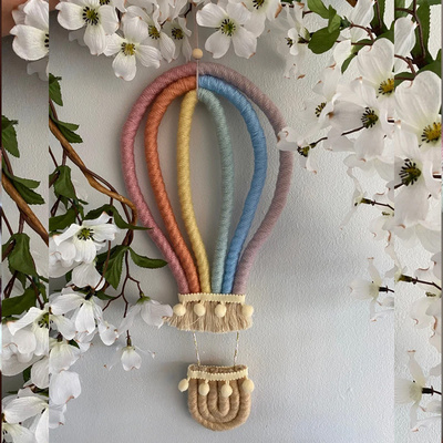 Hot Sale Macrame The Hot Air Balloon Bow Wall Decor, Boho Nursery Baby Room Vietnam Supplier