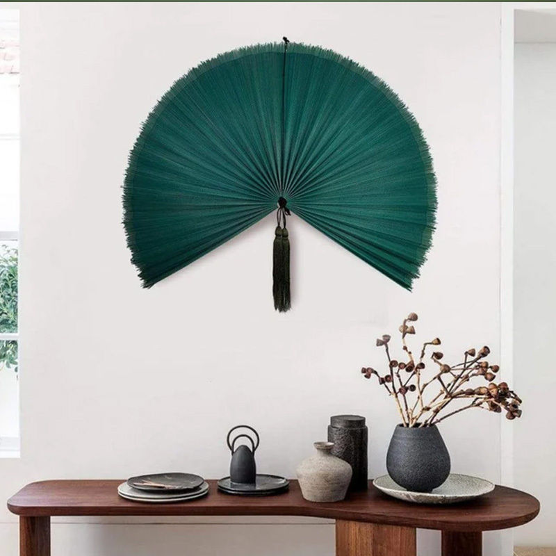 Hot Selling Large bamboo fan decoration pendant wall decoration Southeast Asian folding fan wall decor