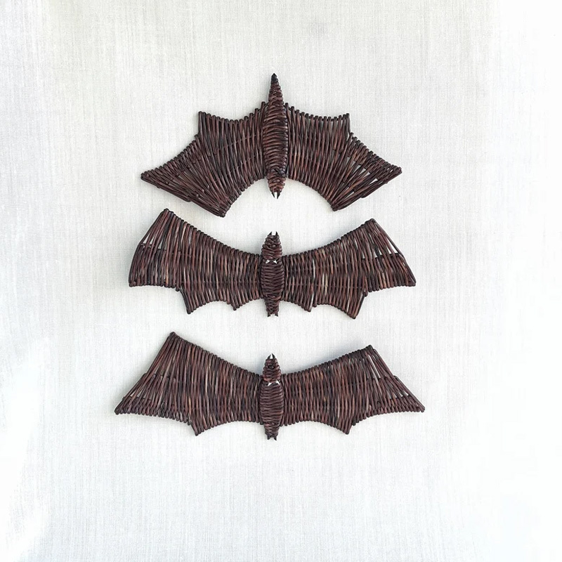 Hot Selling Halloween bats wicker wall decor Hanging scary bats Wicker wall art for home decor Room Decor Vietnam Supplier