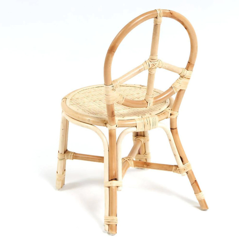 Hot Sale Wicker rattan Vintage Chair Kids Furniture Retro Boho Child dinning chair Vietnam Manufacturer Cheap Wholesale