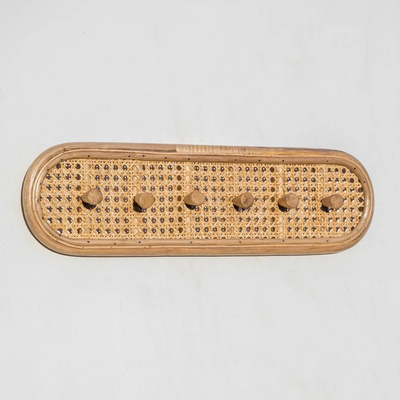 Best Seller Rattan Coat Rack, Wicker Wall Peg Rack, Bamboo Wall Hook Rack Boho Nursery Decor Vietnam Supplier