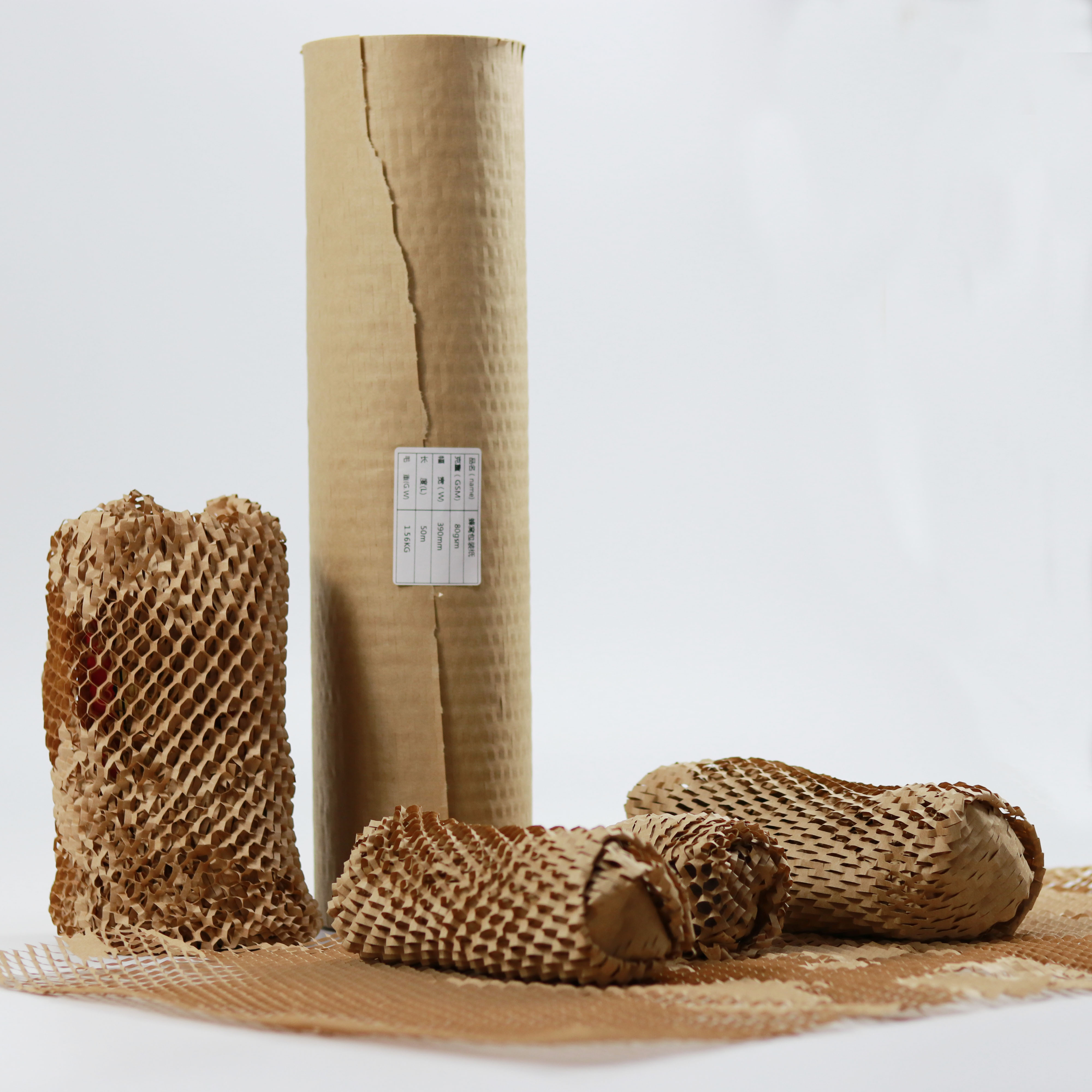 Factory direct sale brown honeycomb structure kraft paper through pad paper roll