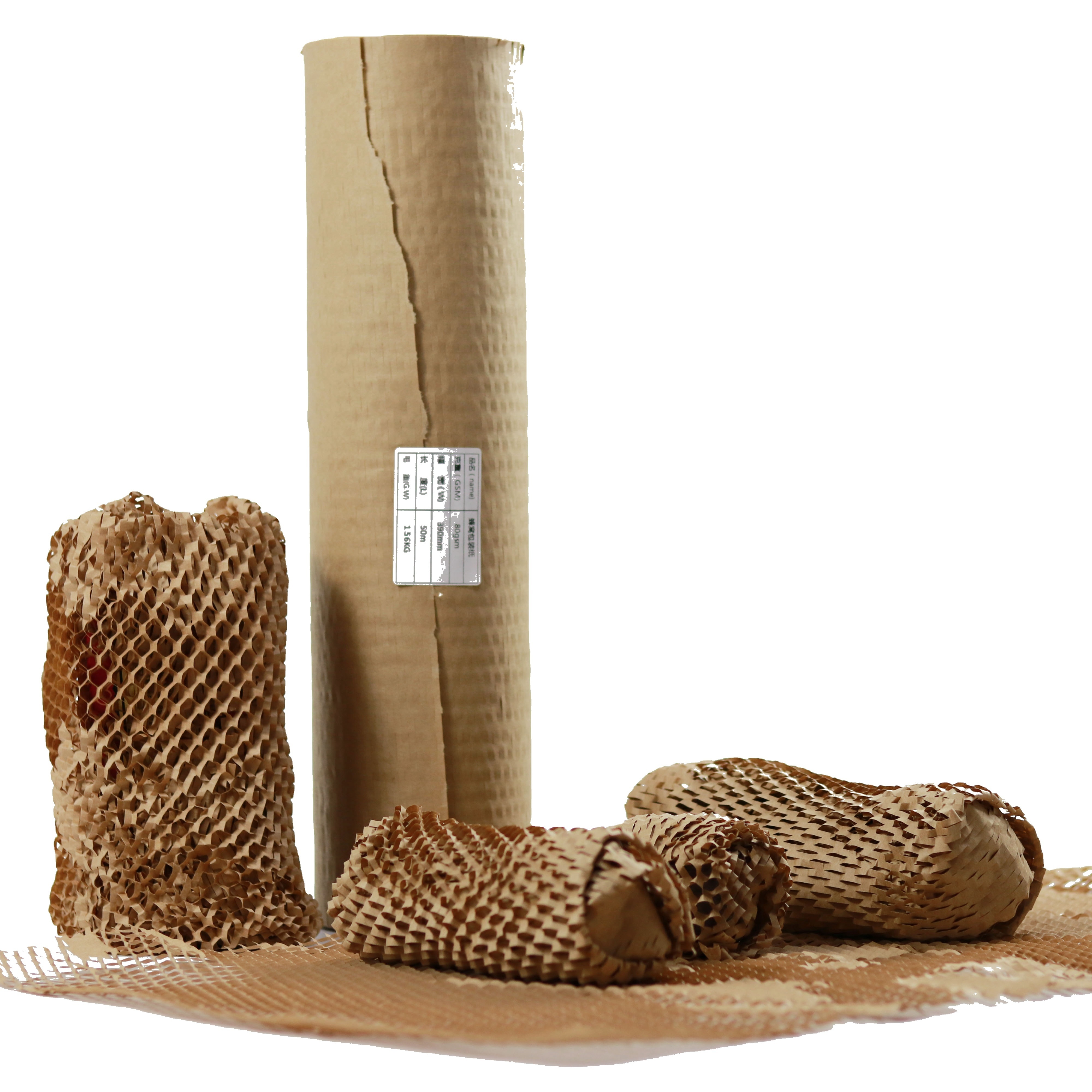 Factory direct sale brown honeycomb structure kraft paper through pad paper roll