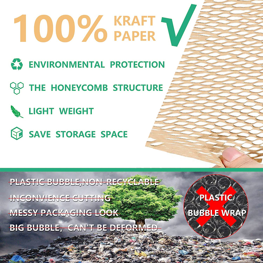 Super Discounts  Eco Friendly biodegradable cushion Paper honeycomb  black white colourful buffer Kraft Honeycomb Paper sheet