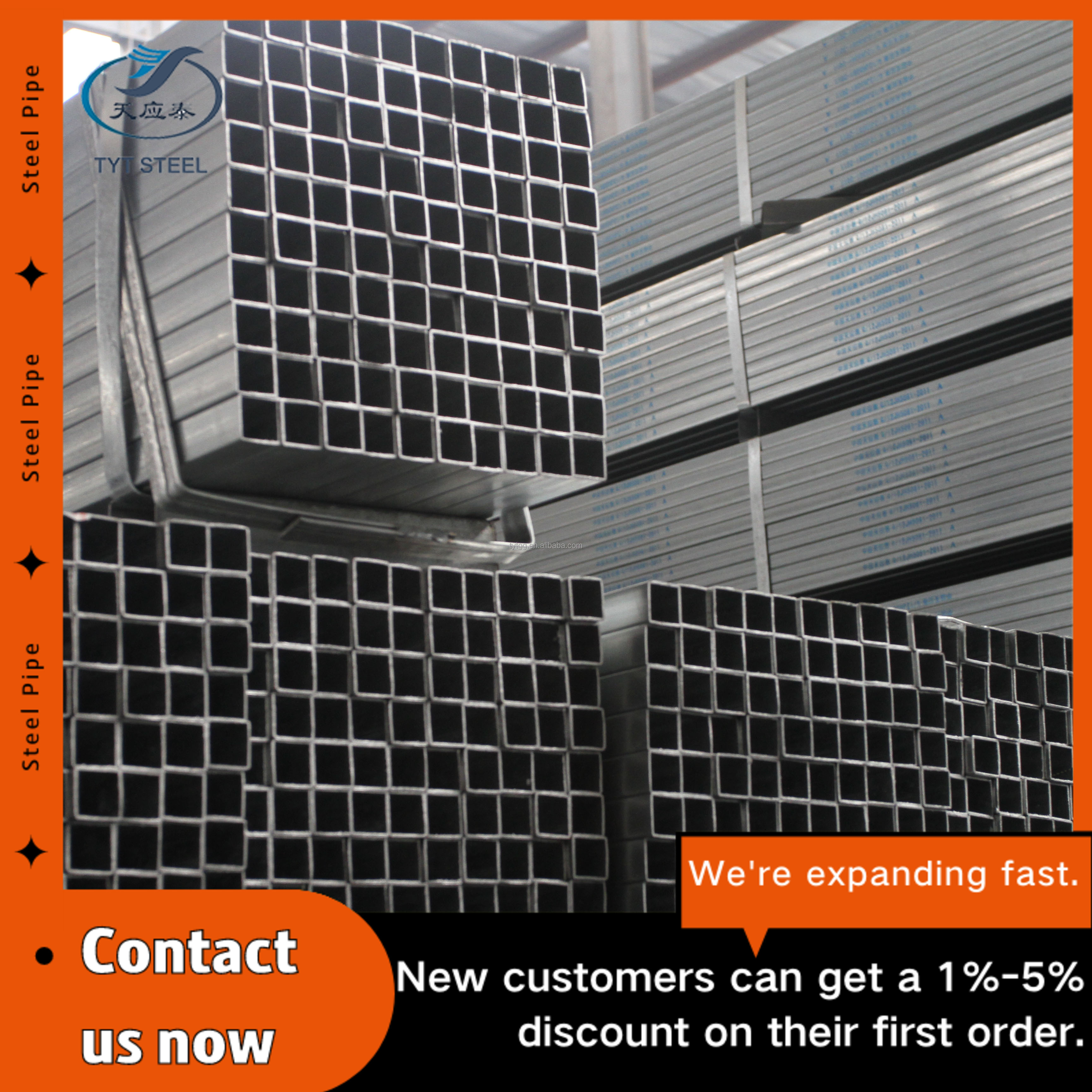 Pre galvanized scaffold square tube 24 48 rectangular steel round pipe balcony railing for greenhouse 888 suppliers