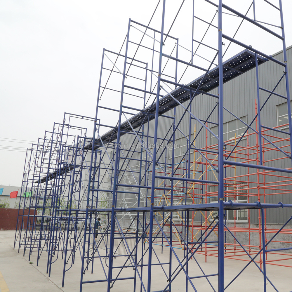 heavy duty h frame scaffolding  mason system construction door steel scaffold frame tubular steel frames